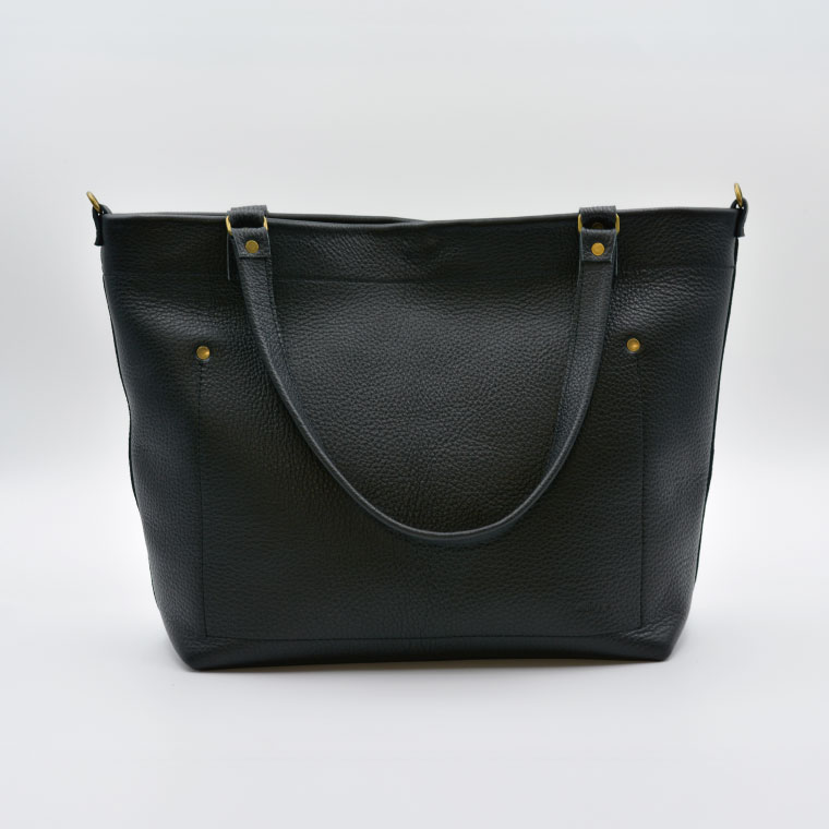 【ふるさと納税】益子の革工房maharoの2wayトートバッグ　ブラック｜栃木県 益子町 ふるさと納税 2wayトートバッグ 牛革 手作り（AX134） サムネイル3