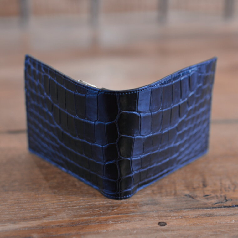 【ふるさと納税】HalfWallet(クロコダイル)｜栃木県益子町ふるさと納税ハーフウォレット クロコダイルレザー ナイルワニ 革 日用品 栃木レザー（BB016） サムネイル2