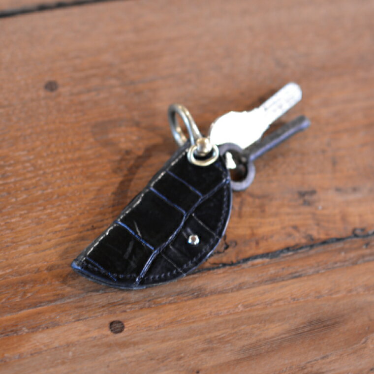【ふるさと納税】KeyRing(クロコダイル)｜栃木県 益子町 ふるさと納税 日用品 クロコダイルレザー キーリング 鍵 革 ナイルワニ 栃木レザー（BB019） サムネイル2