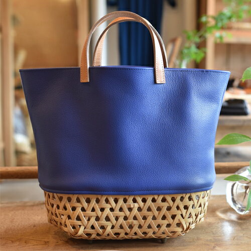 【ふるさと納税】竹と牛革のカゴバッグ　オフホワイト｜栃木県 益子町 ふるさと納税 日用品 バッグ 伝統品 カゴバッグ（BB002-1-1） サムネイル3