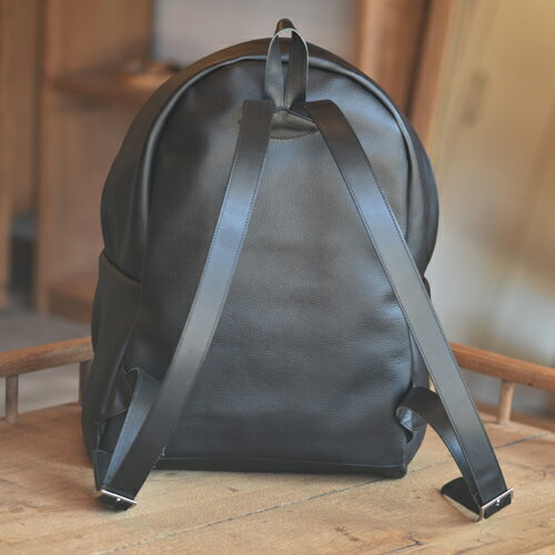 【ふるさと納税】レザーリュック　ブラック｜栃木県 益子町 ふるさと納税 日用品 バッグ リュック 革 オールレザー（BB013） サムネイル2