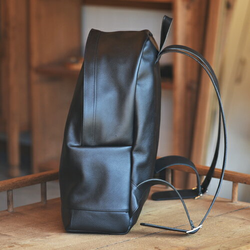 【ふるさと納税】レザーリュック　ブラック｜栃木県 益子町 ふるさと納税 日用品 バッグ リュック 革 オールレザー（BB013） サムネイル3