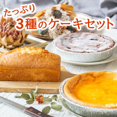 たっぷり3種ケーキ｜栃木県 益子町 ふるさと納税 ケーキ 3種 スイーツ セット チーズケーキ ガトーショコラ パウンドケーキ（AR002）