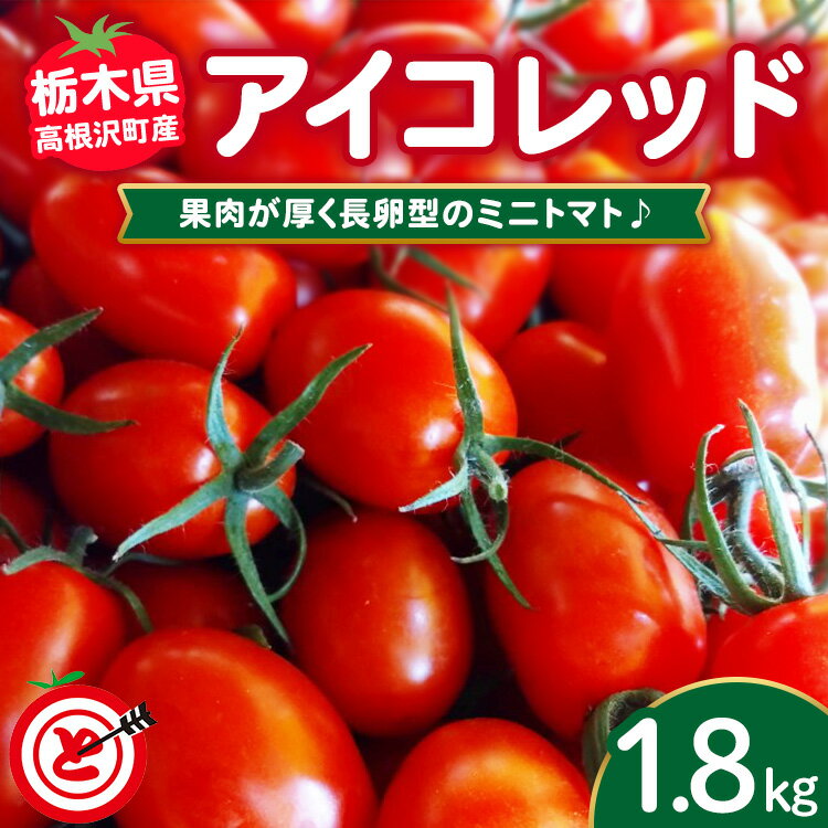 高根沢町産ミニトマトアイコレッド 1.8kg ｜ トマト とまと フルーツトマト 野菜 やさい 人気 甘い 季節限定 国産 詰め合わせ 産地直送 新鮮 サラダ フルーツ 送料無料 ※北海道・沖縄・離島への配送不可 ※2025年11月中旬〜2026年3月下旬頃に順次発送予定