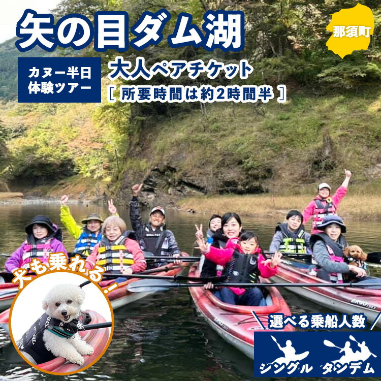 【選べる乗船人数】矢の目ダム湖のカヌー半日体験ツアー 大人ペアチケット ｜ 那須 チケット 利用券 ペア アクティビティ カヌー 体験 那須 栃木県 那須町