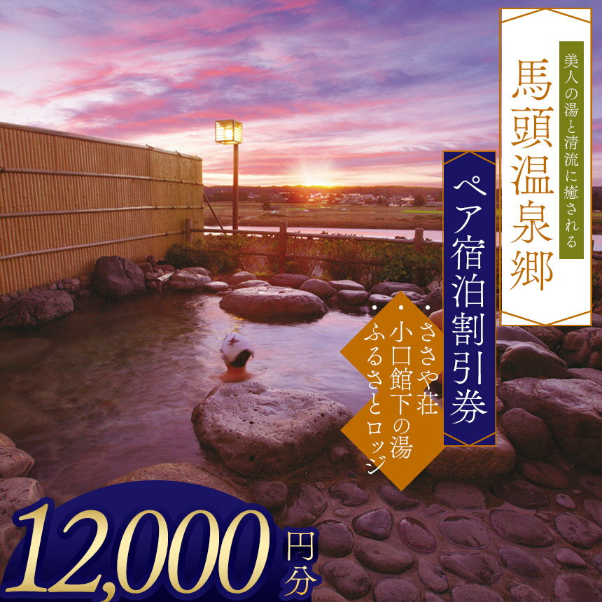 馬頭温泉郷　ペア宿泊割引券（タイプA） | ささや荘 小口館下の湯 ふるさとロッジ ふるさと 納税 ふるさと ロッジ 美人の湯 チケット 旅館 宿 温泉 家族 旅行 宿泊券 旅行券 クーポン 露天風呂 利用券 栃木県 那珂川町 送料無料