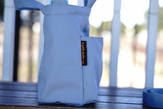 【ふるさと納税】R3-36　オールハンドメイドのじじかわバッグ　アイスブルー サムネイル3