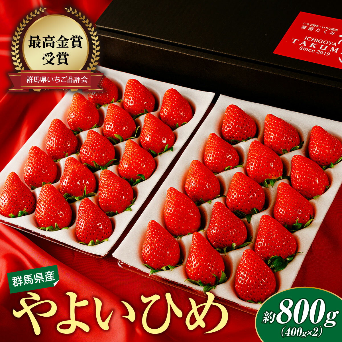 ＜2026年 先行予約＞いちご やよいひめ 約800g 群馬県いちご品評会最高金賞｜ 朝採れ やみつき 高品質 たっぷり 贈答用 新鮮 完熟 いちご 旬 苺 ストロベリー 高級 産地直送 果汁 甘い あまい 人気 高評価 減農薬 有機肥料 高糖度 プレゼント 群馬県 前橋市