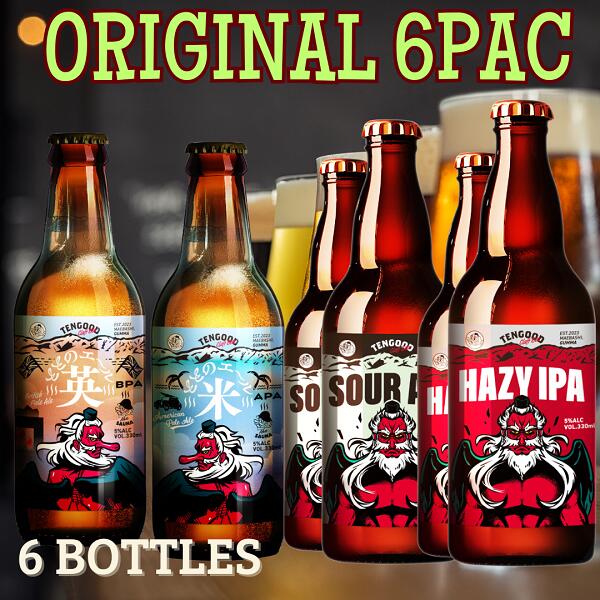 TENGOOD BEER 6本セット｜ビール お酒 クラフトビール 地ビール テングビール ペールエール ペールエール アメリカンペールエール 瓶ビール オリジナルビール ホップ キレ フルーティー 苦味 プレゼント ギフト 詰め合わせ 家飲み 宅飲み 晩酌 前橋市 群馬県
