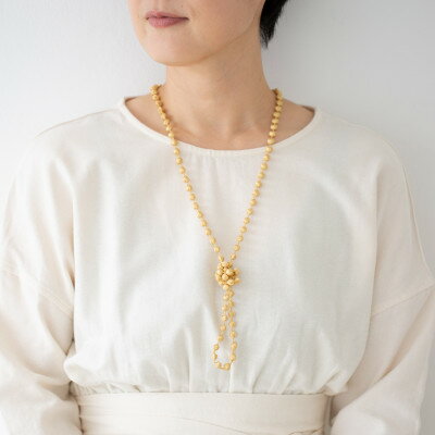 【ふるさと納税】刺繍ネックレス　スフィアラメ(ゴールド)【1628344】 サムネイル2