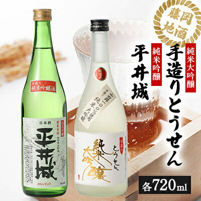 【藤岡地酒 松屋B】手造りとうせん純米大吟醸+平井城純米吟醸　720ml 2本【1390218】