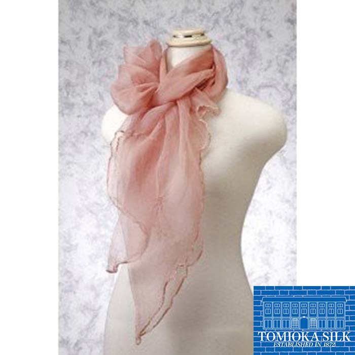 【ふるさと納税】 TOMIOKA SILK オーガンジーストール 「草木染」＜ブルーグレー＞ 富岡シルク 国産 草木染 プレミアム ストール 春繭 シルク 絹 青 ブルーグレー ファッション 贈り物 ギフト F21E-378 サムネイル3