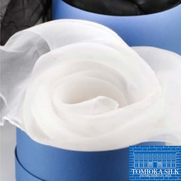 【ふるさと納税】 シルクオーガンジーストール 「モノトーン」＜白＞ プレミアム ストール 白 ホワイト 富岡シルク 絹 春繭 シルク 国産 F21E-382 サムネイル2