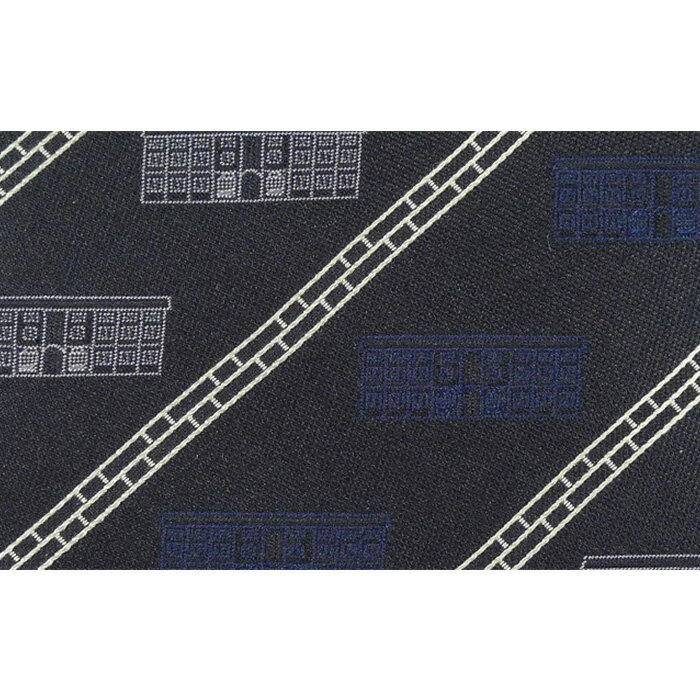 【ふるさと納税】《高級国産シルク100%》 富岡製糸場モチーフネクタイ「SilkMill」クロ F20E-111 サムネイル3