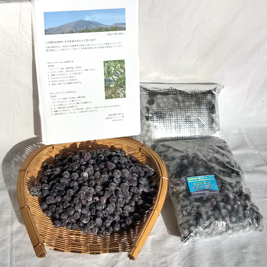 【ふるさと納税】冷凍ブルーベリー 1kg 2kg 国産 群馬県 フルーツ 果物 北軽井沢ブルーベリー園 お取り寄せ 産地直送 ジャム スムージー ヨーグルト サムネイル2