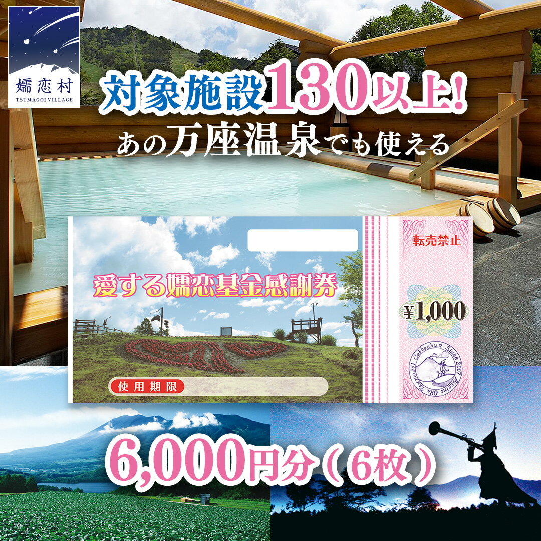 嬬恋村 で使える 感謝券 6000円 分 観光 旅行券 宿泊券 旅行 温泉 スキー ホテル 旅館 クーポン チケット 宿泊補助券 トラベル 寄附額20000円 関東 群馬 北軽井沢エリア 万座温泉 鹿沢温泉 浅間高原 バラギ 母の日