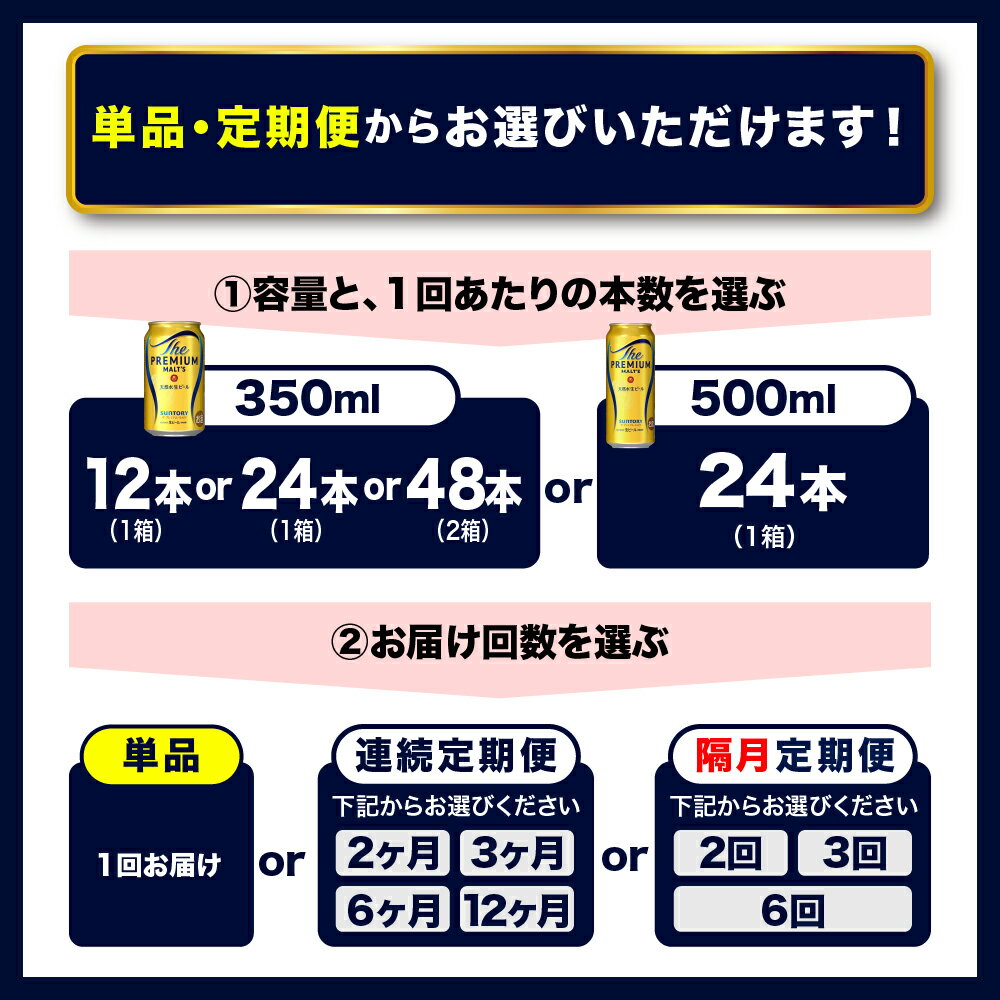 【ふるさと納税】 高評価 ビール ザ・プレミアムモルツ プレモル 350ml 500ml (選べる 1箱 2箱 / 単品 定期便 ) 12本 12缶 24本 24缶 48本 48缶 缶ビール 生ビール サントリー 酒 お酒 贈り物 ギフト 贈答 セット 父の日 お中元 送料無料 群馬県 千代田町 訳あり サムネイル2