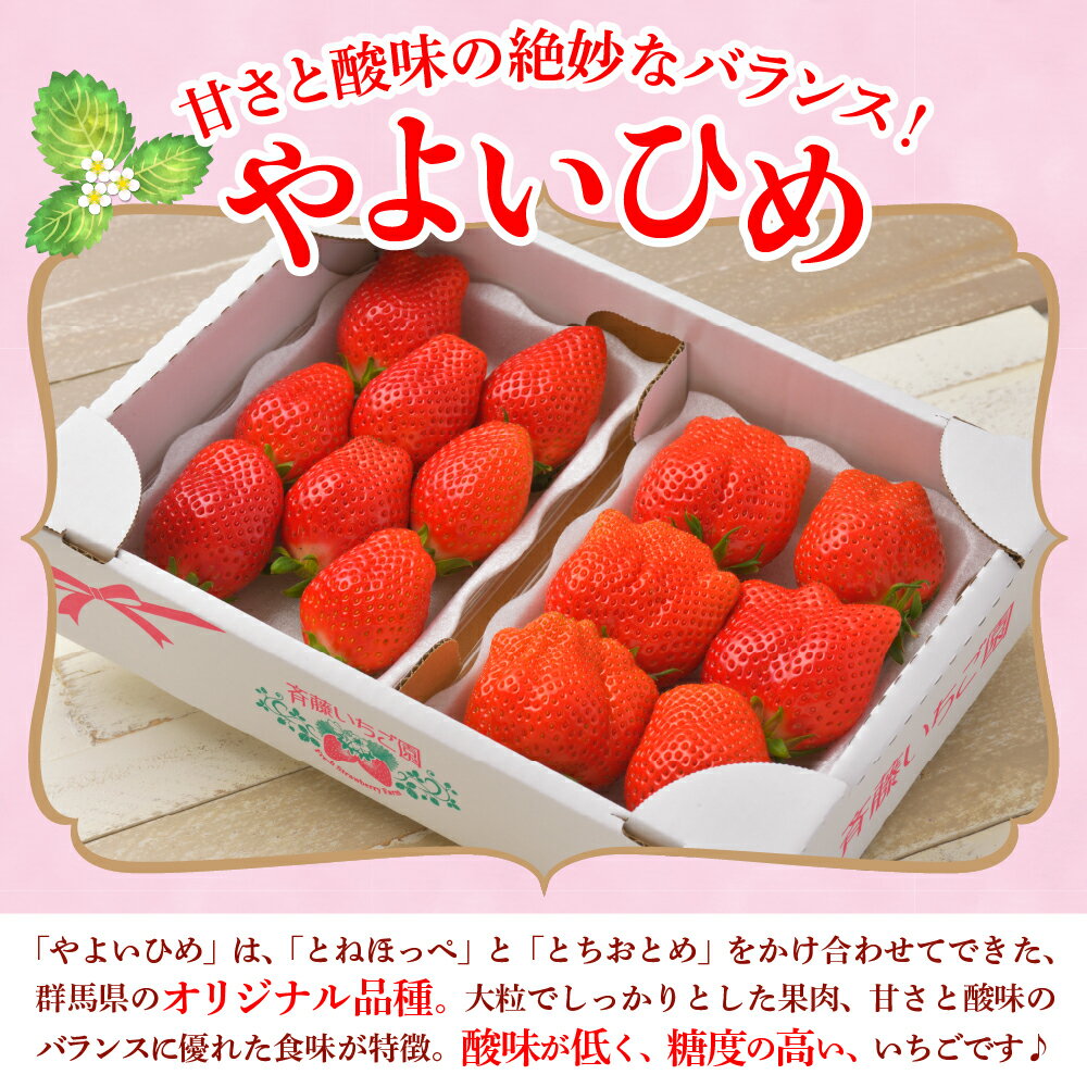 【ふるさと納税】【 先行予約 】 いちご 「 やよいひめ 」約350g《 選べる 2パック 4パック 6パック /1月 2月 3月 4月 5月 》 群馬県 千代田町 完熟収穫 新鮮 数量限定 甘い イチゴ 苺 贈答 贈り物 ギフト プレゼント 果物 フルーツ 2026年産 配送時期が選べる サムネイル2