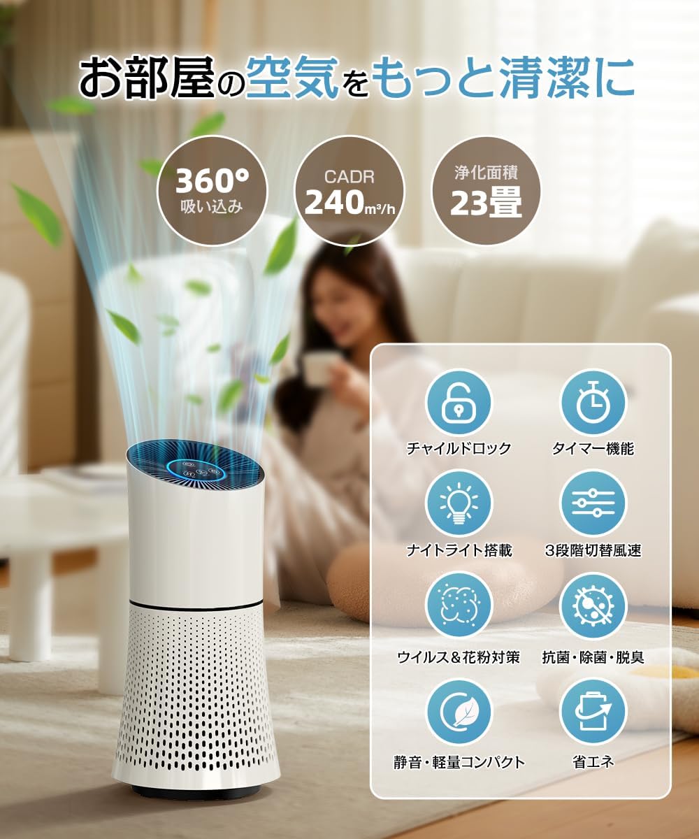 【ふるさと納税】空気清浄機　【11100-1644】 送料無料 ギフト プレゼント ソウシア商事株式会社 さいたま市 埼玉県 サムネイル3