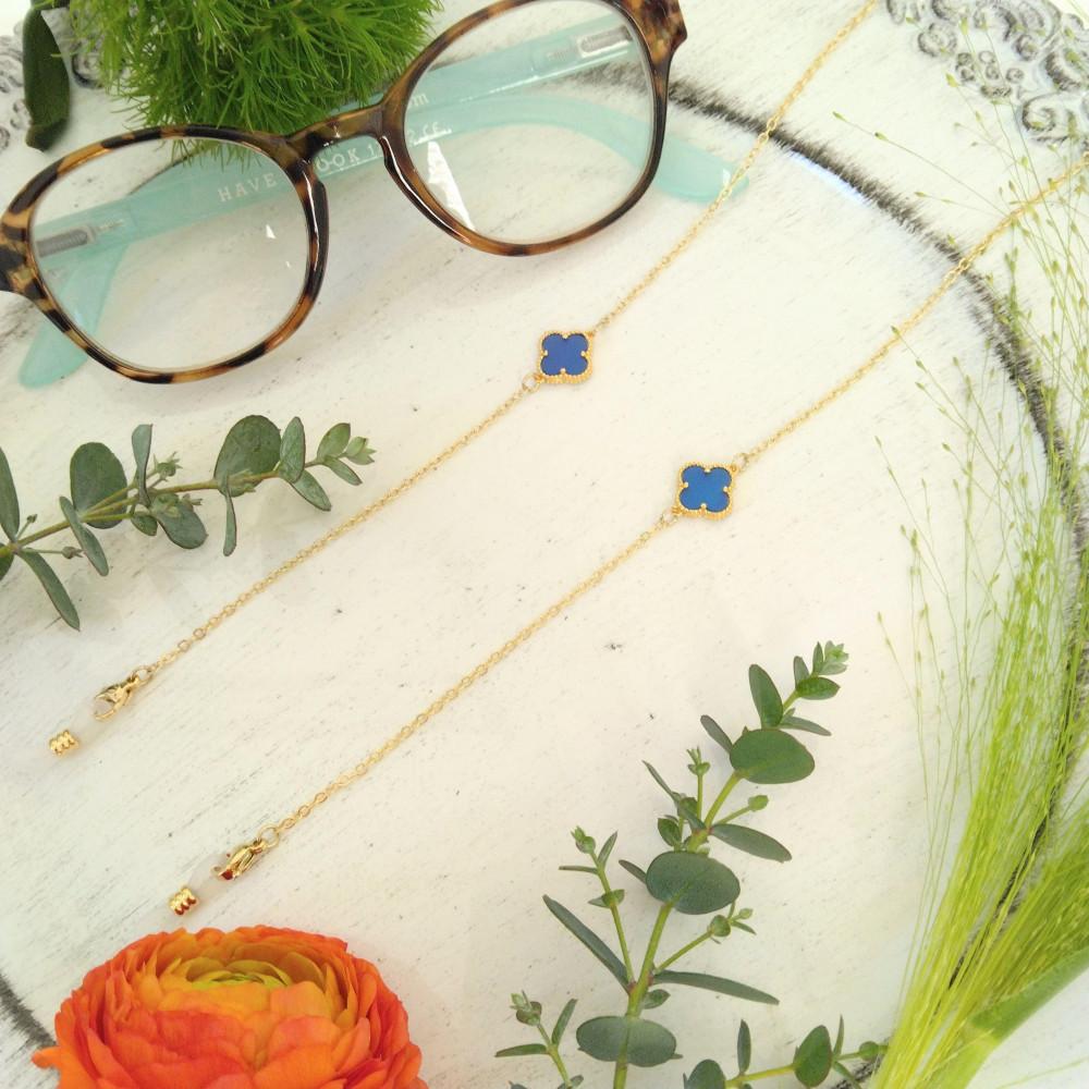 四つ葉のメガネチェーン＊天然石＊クローバー＊フラワーモチーフ＊シルバー925＊14金ゴールドフィルド＊アレルギー対応 | アクセ ファッション 人気 おすすめ 送料無料