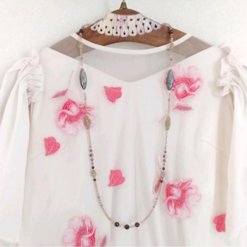 【ふるさと納税】【大人の亜麻色】メガネチェーン＊4way＊ロングネックレス＊天然石＊グラスコード＊メガネホルダー＊シェル＊ガーネット | アクセ ファッション 人気 おすすめ 送料無料 サムネイル3