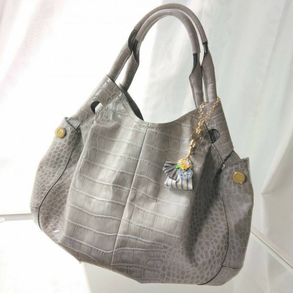 【ふるさと納税】川越唐桟　3wayキーホルダー　着物小物　バッグチャーム　携帯ストラップ　川唐　唐桟織物　木綿　山吹の花　フラワービーズ サムネイル3