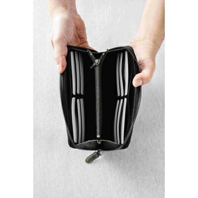 【ふるさと納税】enrio　Traditionシリーズ　牛革(カーフ)　ラウンドファスナー長財布(藍・墨)【G1556990】 サムネイル3