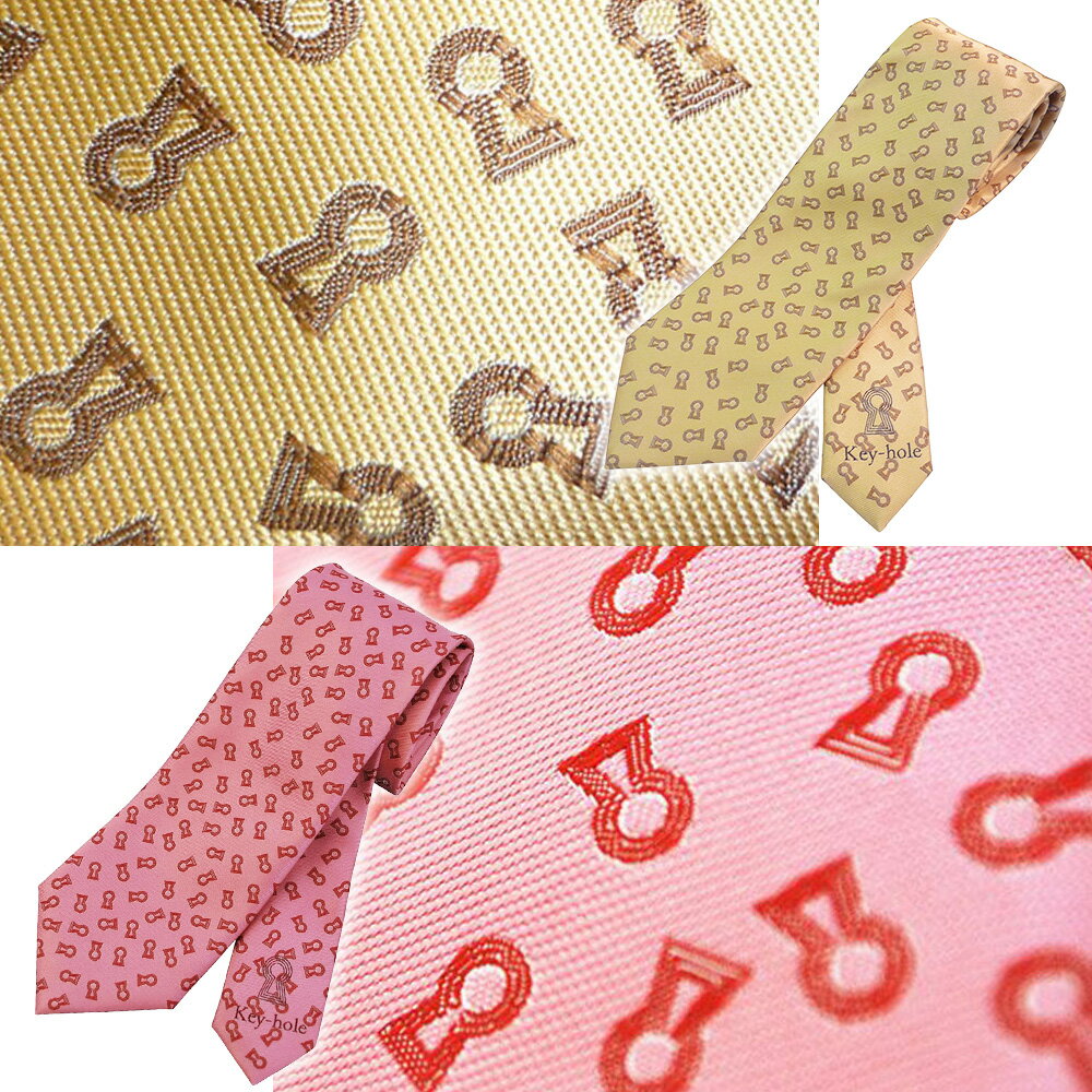 【ふるさと納税】No.080 【ゴールド＆ローズ】古墳ネクタイ　シルク製2本セット ／ ファッション メンズ ビジネス 送料無料 埼玉県 サムネイル2