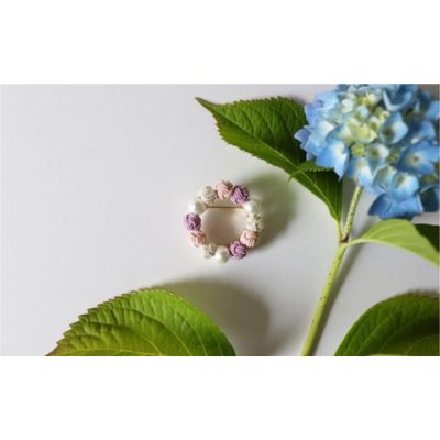 水引ブローチ【あじさい】[52210890] ファッション小物 小物 紫 コーディネート ワンポイント かわいい おしゃれ 胸元 お花 お花モチーフ 　お届け：発注後、2週間程度