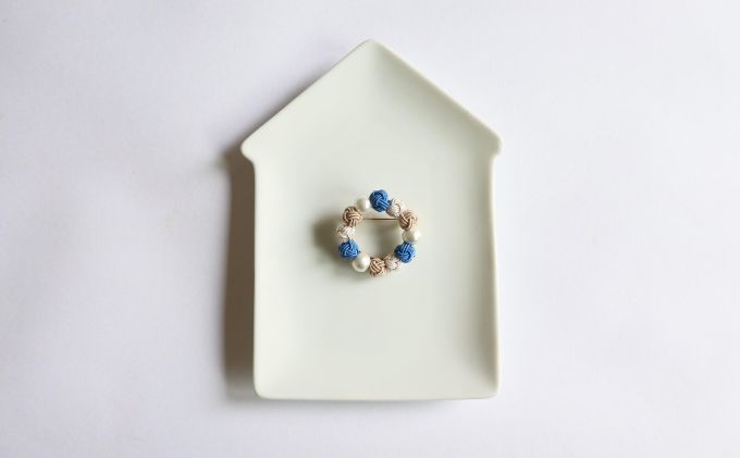 【ふるさと納税】水引ブローチ【ネモフィラ】[52210891] ファッション小物 小物 ブルー コーディネート ワンポイント かわいい おしゃれ 胸元 お花 お花モチーフ 　お届け：発注後、2週間程度 サムネイル2