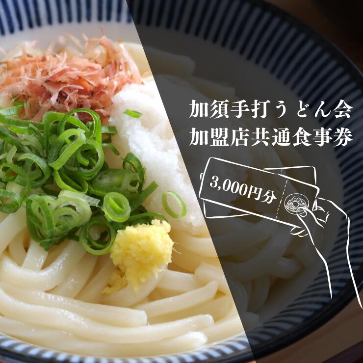 加須手打うどん会加盟店共通食事券3,000円分