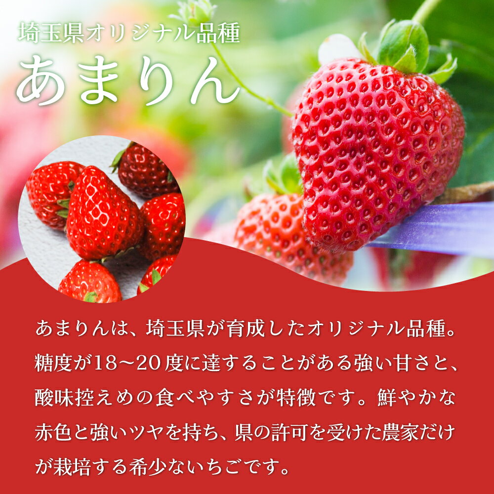 【ふるさと納税】《先行予約》「埼玉農業大賞特別賞」を受賞！ 完熟朝摘み あまりん　250g×2　(8粒～15粒)　【苺】 イチゴ おおきい スイーツ あかい 果物 いちご フルーツ 期間限定 人気いちご 甘い いちご 旬 直送 おすすめいちご ストロベリー 苺ジャム いちご - 画像2