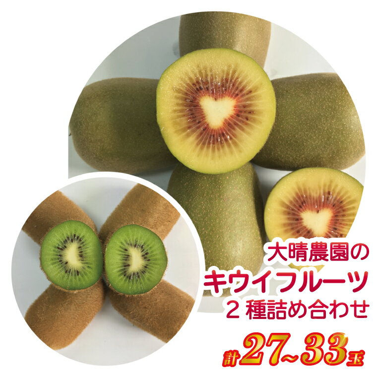 春日部市「産直の里大晴農園 内牧」キウイフルーツ2種詰め合わせ　27～33玉入り【本州限定】（BY003-3）