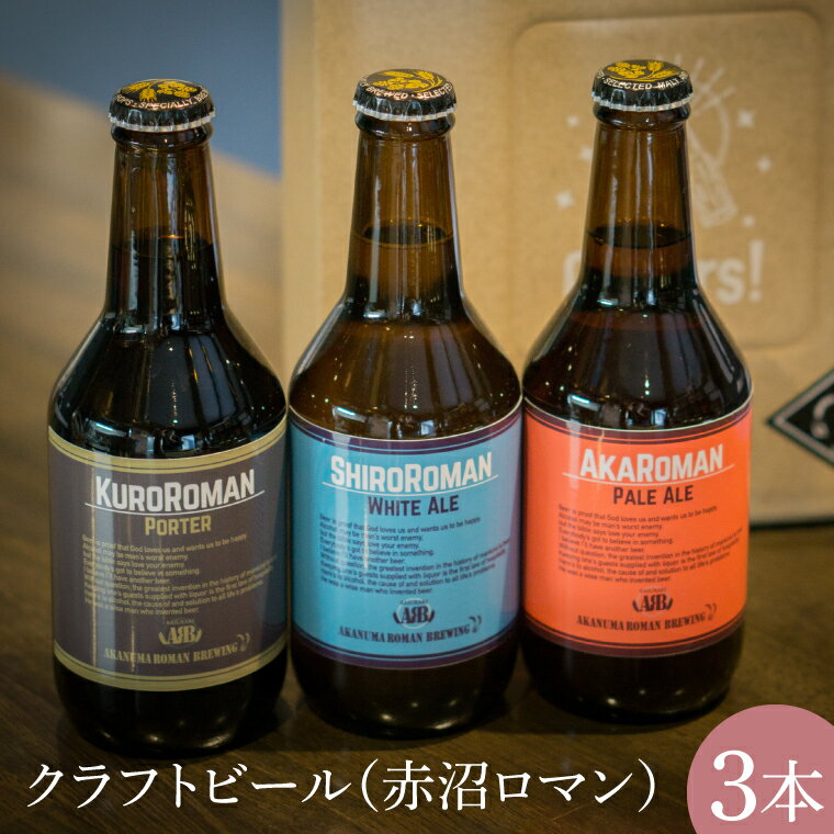 クラフトビール（赤沼ロマン）330ml×3本入(CO002-1）