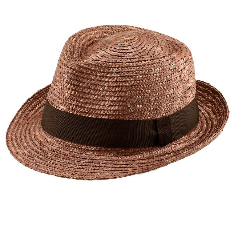 春日部市伝統工芸品 田中帽子店　麦わら中折れハット　ノア　ブラウン　1点(UK-H005-S-BR)(AN027-1)