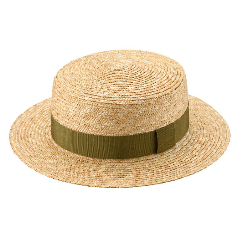 春日部市伝統工芸品田中帽子店麦わら　マラン・ジー　カーキ頭囲57.5cm(UK-H026-KH-M)(AN071-1)