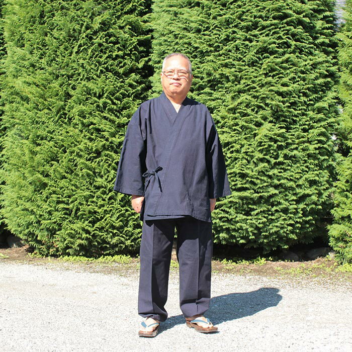 【ふるさと納税】 作務衣 さむえ 紺 ファッション 衣料 武州正藍染 おしゃれ 服 シンプル ポケット付き ゴム 藍染 衣類 服 羽生 埼玉 サムネイル2