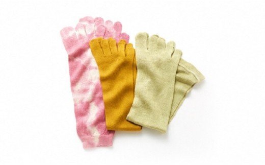 【ふるさと納税】＜3回定期便・M～LLサイズ＞草木染め　冷えとりあったかグッズ3点　【11218-0058】　# 草木染め シルク 五本指 靴下 腹巻 レッグウォーマー 定期便 深谷 深谷市 サムネイル2