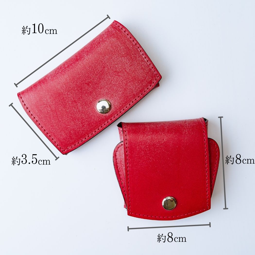 【ふるさと納税】2点セット！ブライドルレザーの小銭入れとカード入れ｜ お洒落 高級 贅沢 皮革 ギフト 祝い 牛革 革 革小物 ブライドルレザー 革工房フェニックス 職人 手づくり 入学 卒業 就職 退職 贈り物 贈答 誕生日 プレゼント 母の日 父の日 埼玉県 草加市 サムネイル2