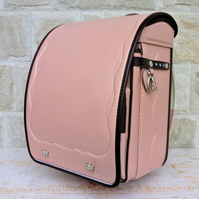 創業1955年 林カバン店オリジナルキューブランドセル シェルピンク×ボルドーコンビ (女の子)【1412887】