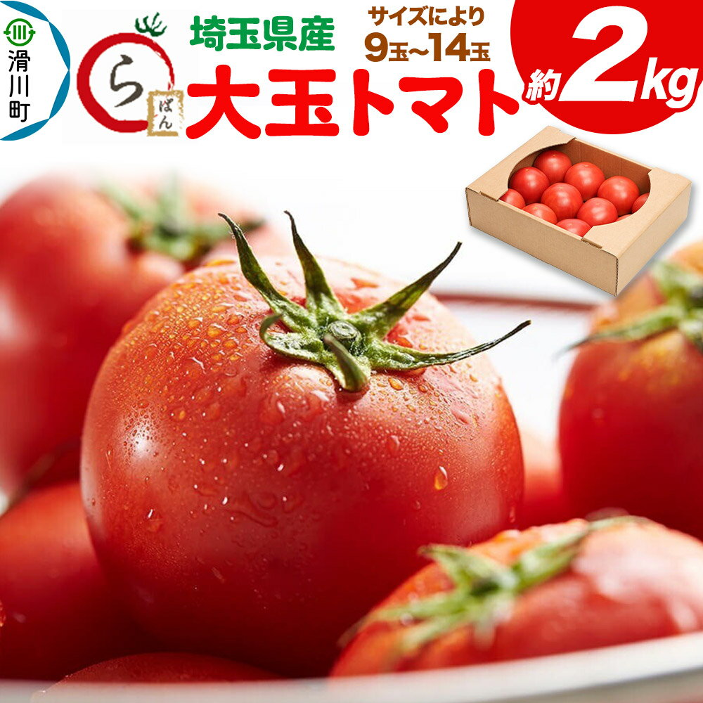 大玉トマト 約2kg（サイズにより9玉〜14玉）埼玉県産 トマト