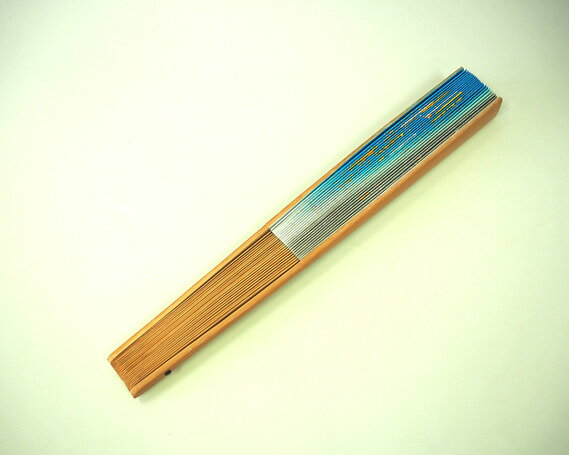 【ふるさと納税】 No.078 【青色】伝統工芸士が手加工 金銀砂子細工加飾 扇子 ／ 手づくり 和雑貨 ＜宮川紙工＞【埼玉県小川町】 サムネイル2