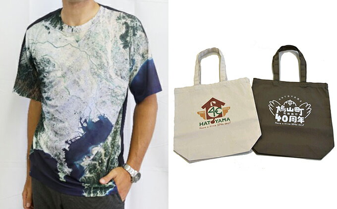 【ふるさと納税】オリジナル衛星Tシャツ・エコバッグのセット ファッション 共同制作 記念 ロゴ マーク コットン 1 詰め合わせ サムネイル2