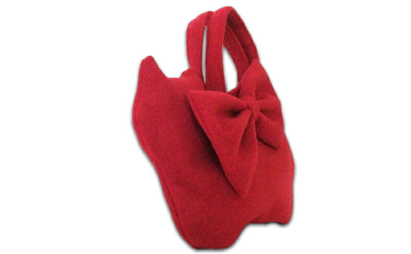 【ふるさと納税】オリジナルトートバッグ＊大きなリボンのネコバッグ　レッド ファッション かばん 取り外し可能 暖か 生地 上品 差し色 ポケット 入れ口小さめ かわいい おしゃれ サムネイル3