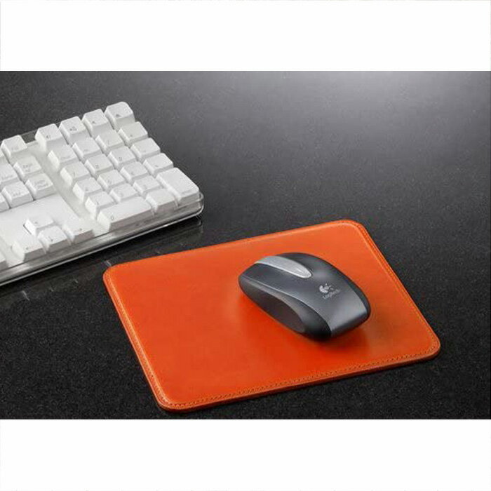 レザーマウスパッド【SALEDO・独自開発ブランド】 ／ オレンジ イエロー ブラウン グリーン デザイン性 実用性 エコロジー イタリア製牛革 高級感 送料無料 埼玉県 No.088
