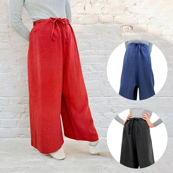 【ふるさと納税】【カラー3色】【麻の服 タイパンツ】丁寧なハンドメイド レギュラーサイズ ／ リネンラミー おしゃれ シンプル ボトムス トップス 送料無料 埼玉県 No.214 サムネイル3