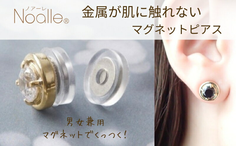 【ふるさと納税】金属アレルギー対応　マグネット式　ノンホールピアス　S-Rゴールド×ブラック ユニセックス　ニッケルフリー　メンズピアス　ノアーレ　アクセサリー　ギフト サムネイル2