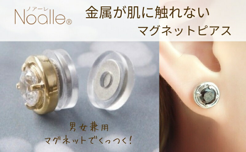 【ふるさと納税】ノアーレ　金属アレルギー対応　マグネット式　ノンホールピアス　S-RDシルバー×ブラック　痛くない　シリコン　アクセサリー　ギフト サムネイル2
