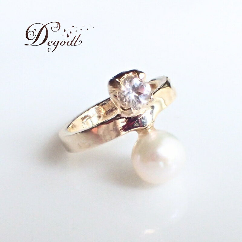 Degodd デゴッド クリスタルパールイヤーカフ イヤーカフ アクセサリー レディースアクセサリー パールアクセサリー ギフト おしゃれ