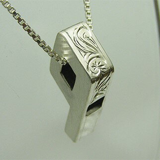 【ふるさと納税】銀の笛　ホイッスルシルバーペンダント　小さめ　ハワイアン(チェーン付き)【1200434】 サムネイル2